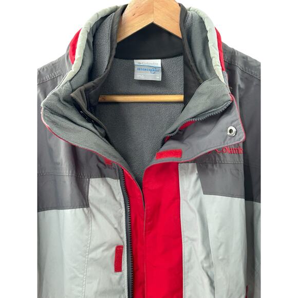 Columbia Bugaboo Interchange Jacket Medium Red Tan Brown Waterproof - Picture 8 of 16